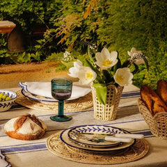 Set of 4 Blue & White Fern Hand-Painted Sides Plates | Casa by JJ