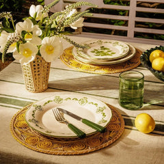 Set of 4 Hand-painted Green Shell Dinner Plates | Casa by JJ