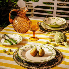 Set of 4 Hand-painted Green Shell Dinner Plates | Casa by JJ