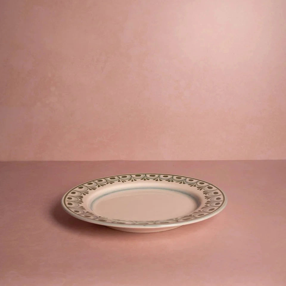 Set of 4 Hand-painted Green Motif Plates | Casa by JJ