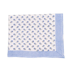 Blue 'Ditsy' Floral Hand Block Printed Tablecloth