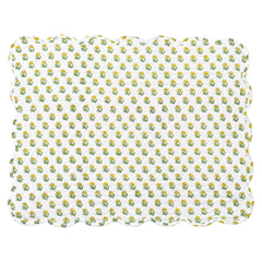 Mimosa' Yellow & Blue Floral Scallop Quilted Napkin