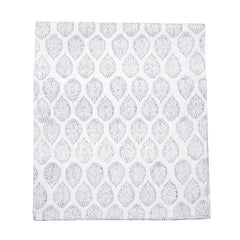 Grey Leaf' Hand Block Printed Tablecloth