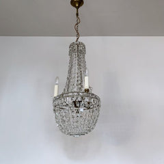Early 1900s Antique Crystal Balloon Chandelier