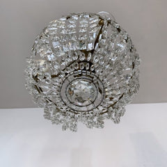 Early 1900s Antique Crystal Balloon Chandelier