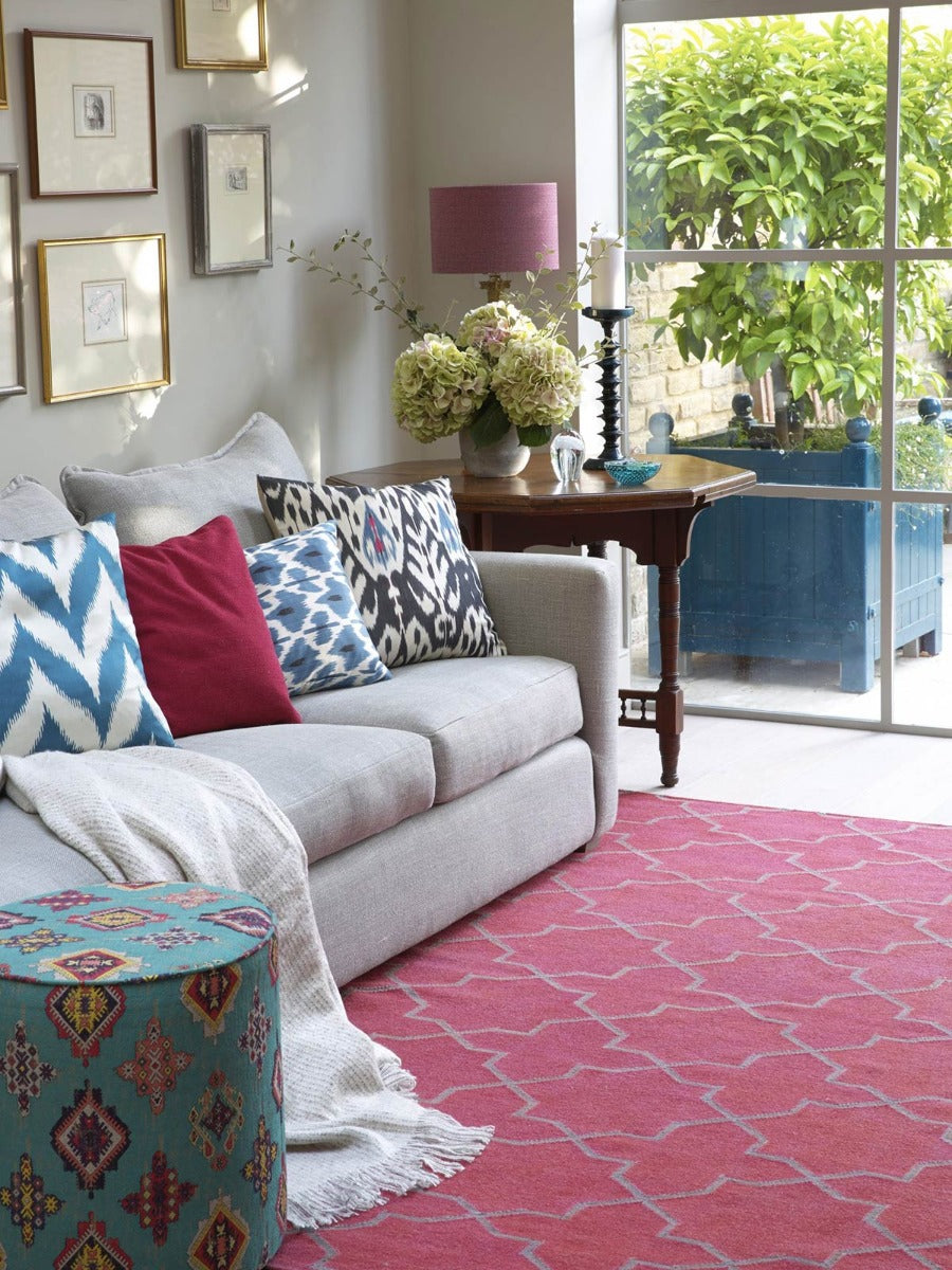 Handwoven 'Eastern Stars' Pink Rug | Jennifer Manners – lesser spotted