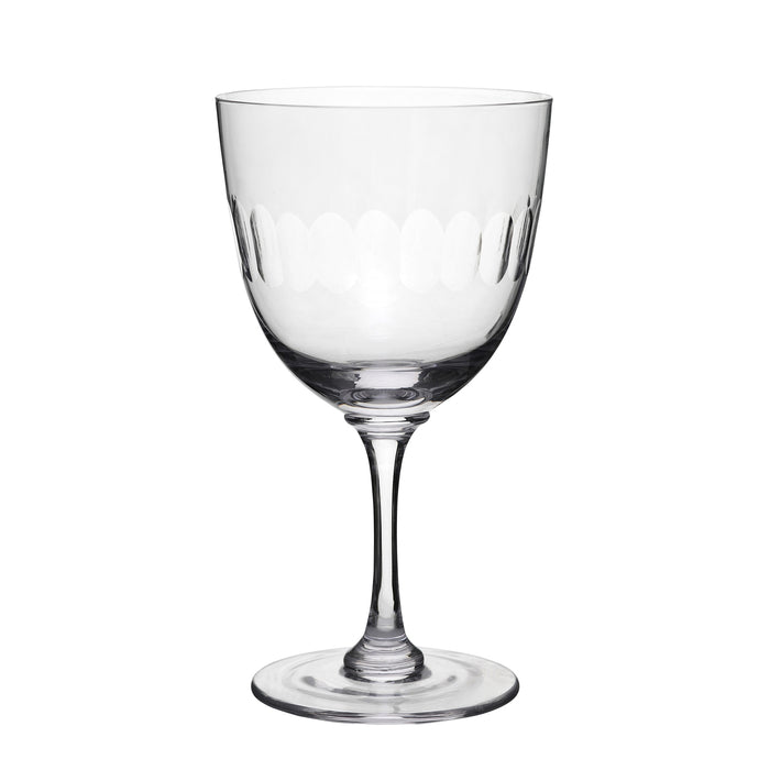 Set of 6 Crystal Wine Glasses with Lens Design