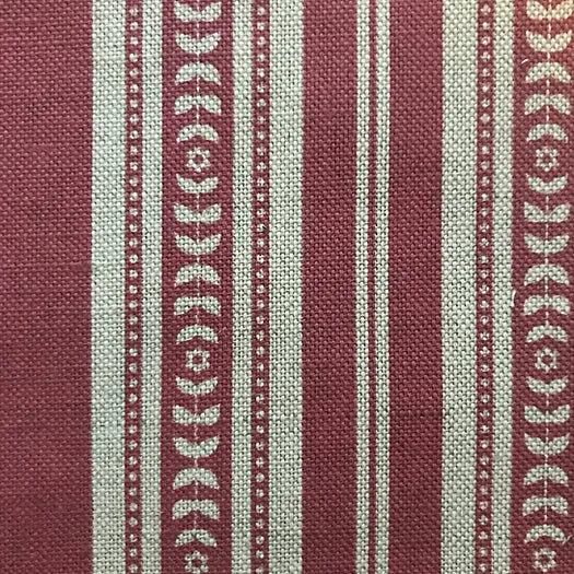 Memory Striped Ivory on Red Linen Fabric | Julia Brendel