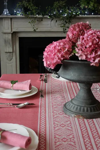 Hungarica Tablecloth in Cranberry Red & Cream | Julia Brendel