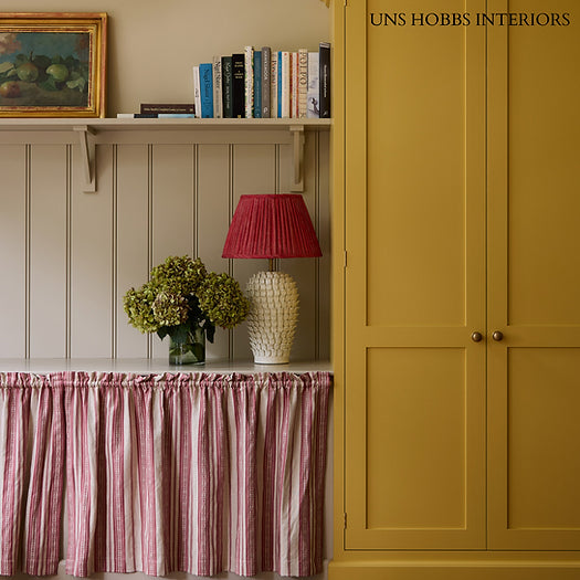 Memory Striped Red on Natural Linen Fabric | Julia Brendel