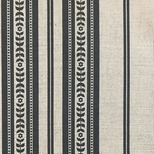 Memory Striped Grey on Natural Linen Fabric | Julia Brendel