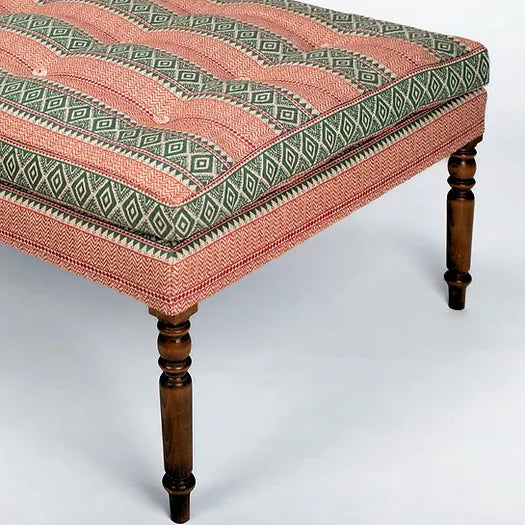 Aztec Chevron Stripe Fabric in Emerald Green & Magento Pink | Julia Brendel