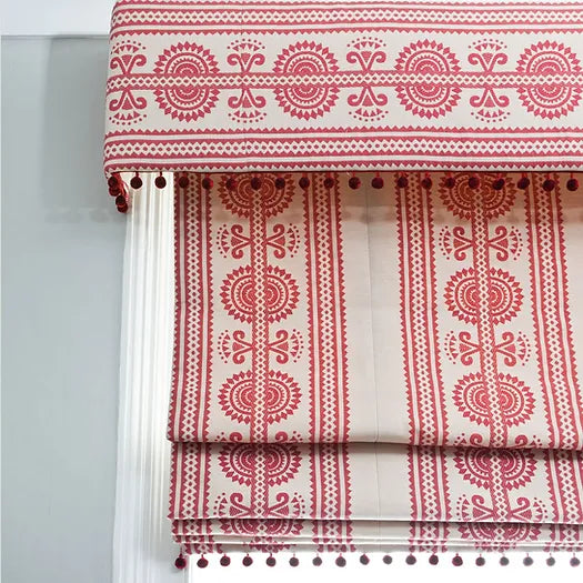 Kurpie Polish Folk Inspired Red & Ivory Striped Fabric | Julia Brendel