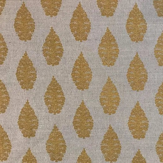 Laibik Small Print Amber & Natural Linen Fabric | Julia Brendel