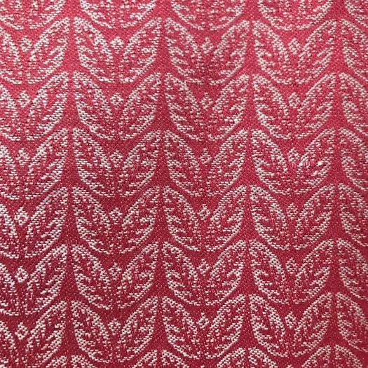 Memory Leaf Design Cherry Red Linen Fabric | Julia Brendel