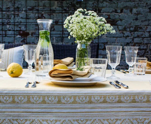 Hungarica Tablecloth in Gold & Cream | Julia Brendel