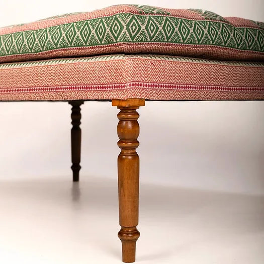 Aztec Chevron Stripe Fabric in Emerald Green & Magento Pink | Julia Brendel