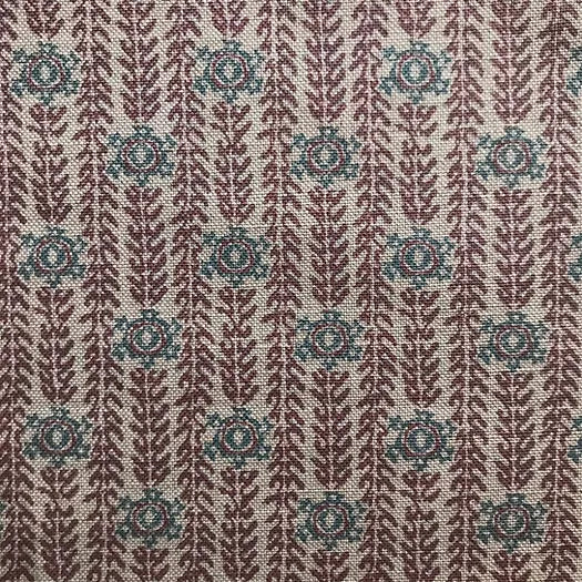 Ankara Aubergine Purple & Lagoon Teal Linen Fabric | Julia Brendel