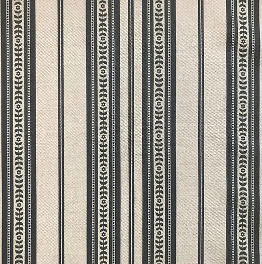 Memory Striped Grey on Natural Linen Fabric | Julia Brendel