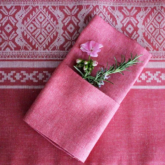 Hungarica Tablecloth in Cranberry Red & Cream | Julia Brendel