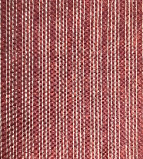 Tribes Narrow Stripe, Earth Red & Maroon Linen Fabric | Julia Brendel