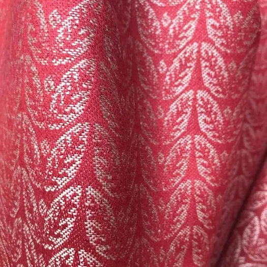 Memory Leaf Design Cherry Red Linen Fabric | Julia Brendel
