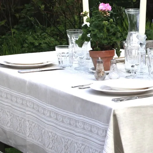 Hungarica Tablecloth in Natural & Cream | Julia Brendel