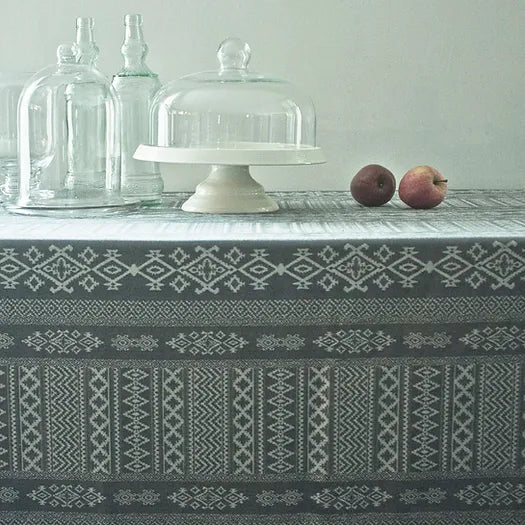 Arabica Tablecloth in Charcoal Grey & Cream | Julia Brendel