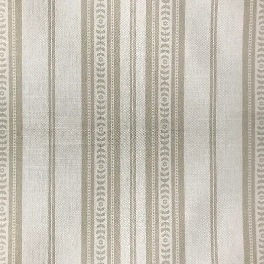 Memory Striped Taupe on Ivory Linen Fabric | Julia Brendel