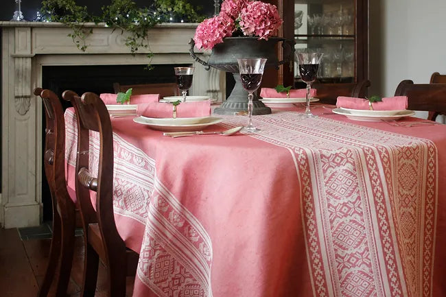 Hungarica Tablecloth in Cranberry Red & Cream | Julia Brendel