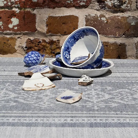 Nostalgia Tablecloth in Blue & Cream | Julia Brendel