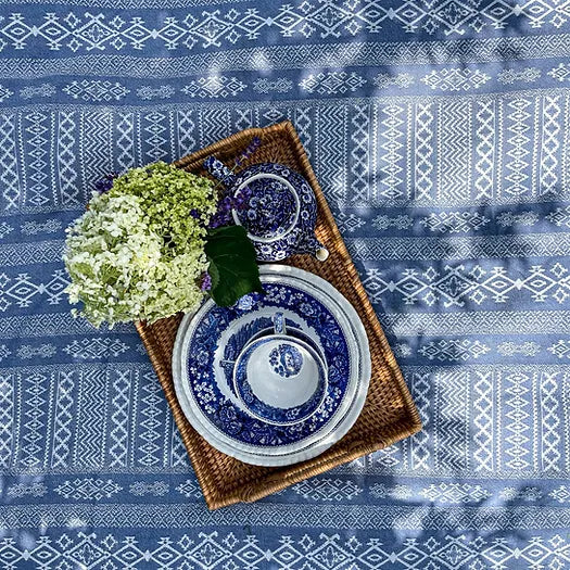 Arabica Tablecloth in Blue & Cream | Julia Brendel