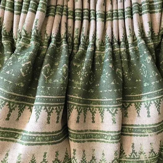 Tribes Horizontal Stripe, Wheatgrass Green Linen Fabric | Julia Brendel
