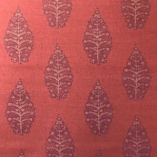 Laibik Large Print in Bold Summertime Reds Natural Linen Fabric | Julia Brendel