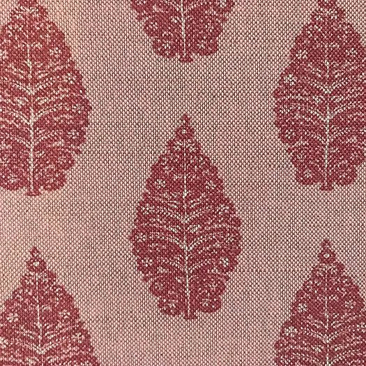 Laibik Small Print Raspberry & Natural Linen Fabric | Julia Brendel