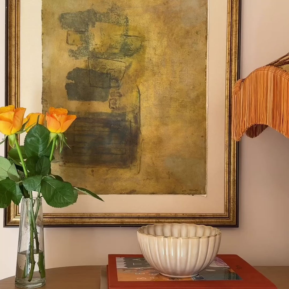 Daisy Floral Fringed Velvet Lampshade | Ochre | Tinker & Tallulah