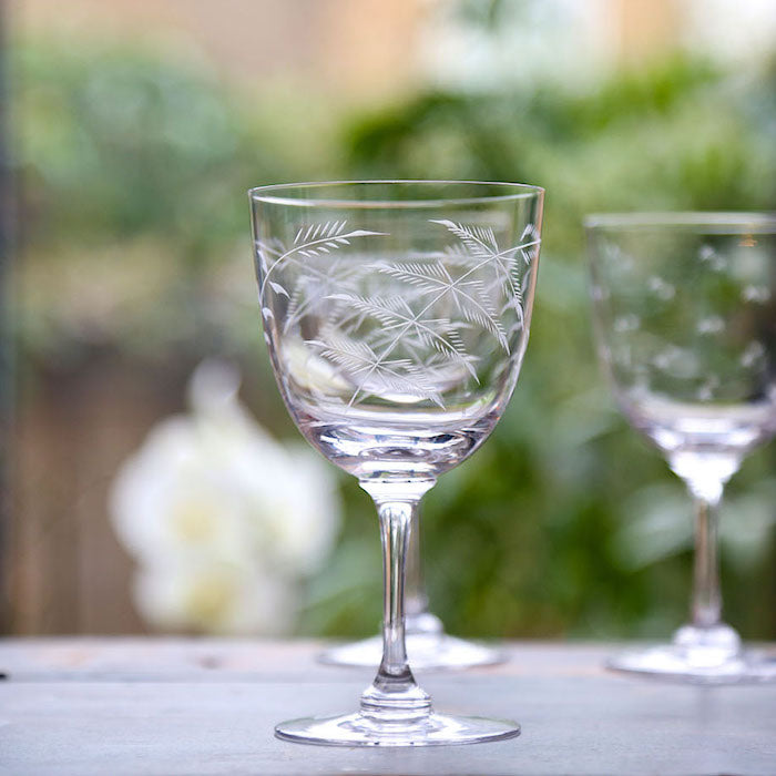 Set of 6 'Ferns' Wine Glasses