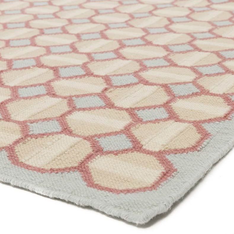 Jennifer Manners Flag Rug Pink and Blue Kelim