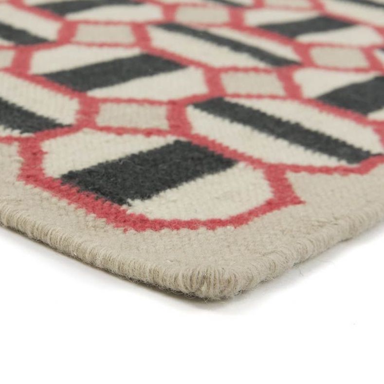 Jennifer Manners Flag Rug Pink and Black Kelim