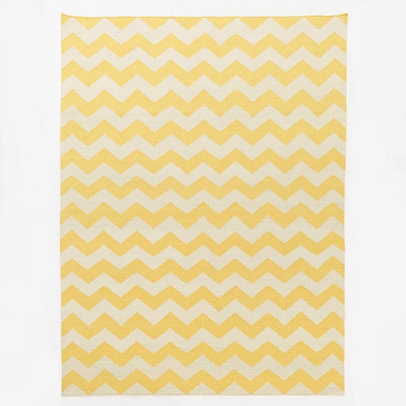 Flatwoven New Zealand Wool Marigold Chevron Zig-Zag Rug