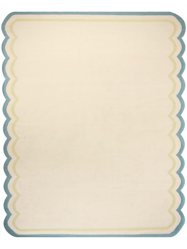 Flatwoven Lemon & Ocean Blue Scallop Rug | Salvesen Graham X Jennifer ...