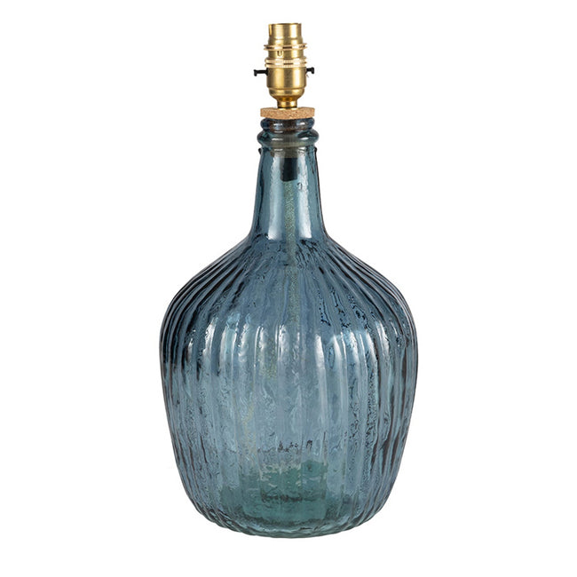 Ribbed Glass Table Lamp | Ocean Blue | Casa by JJ