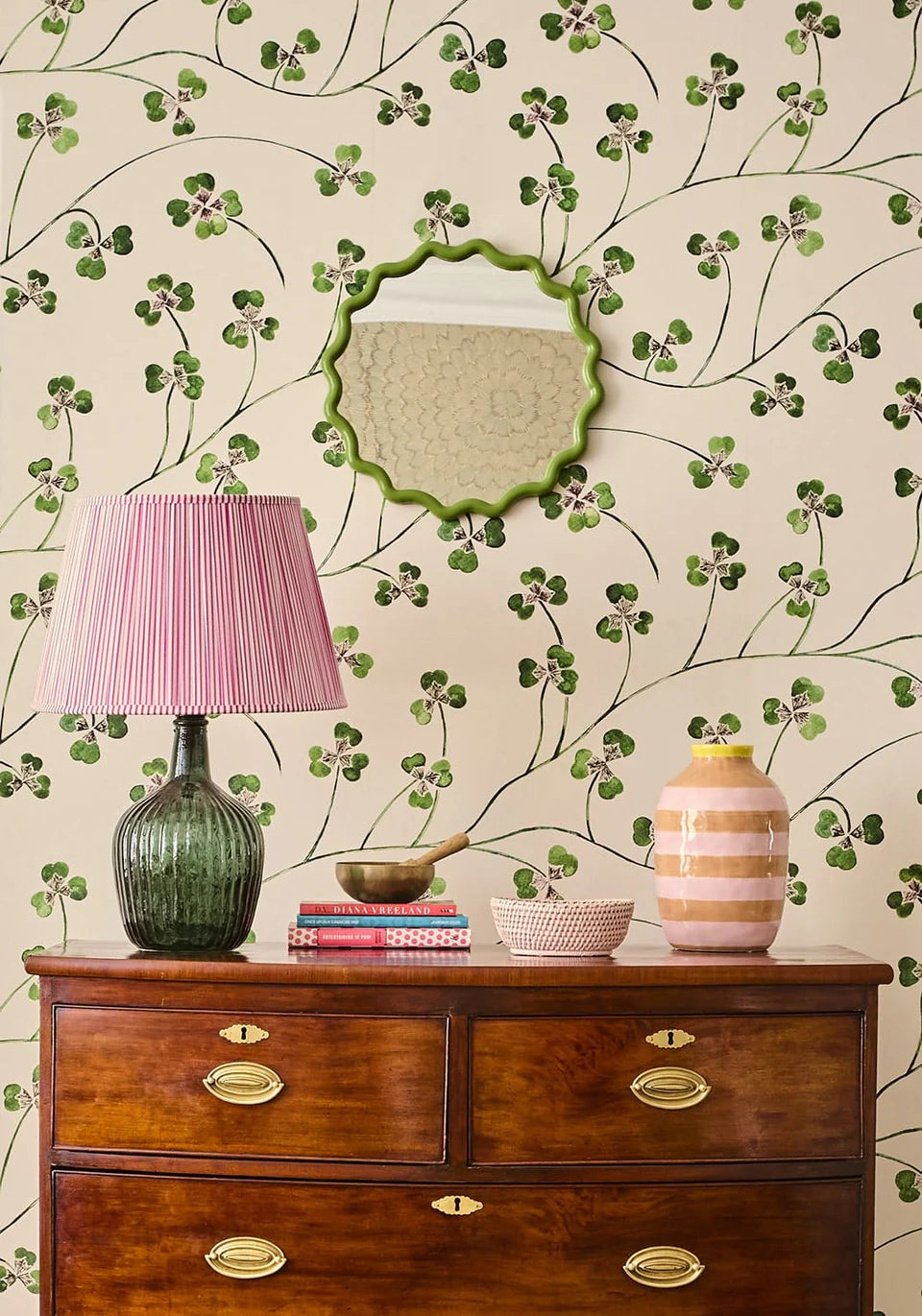 Ribbed Glass Table Lamp | Olive Green | Casa by JJ