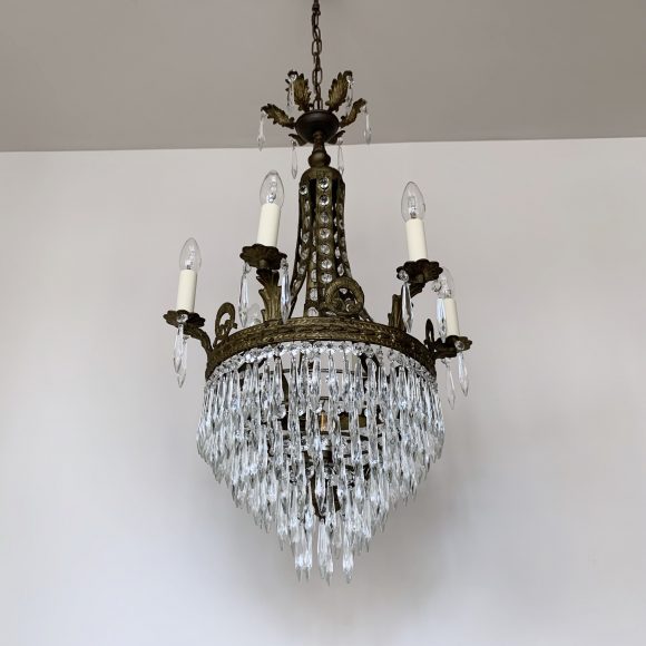 French 1920s Eiffel Tower Waterfall Chandelier