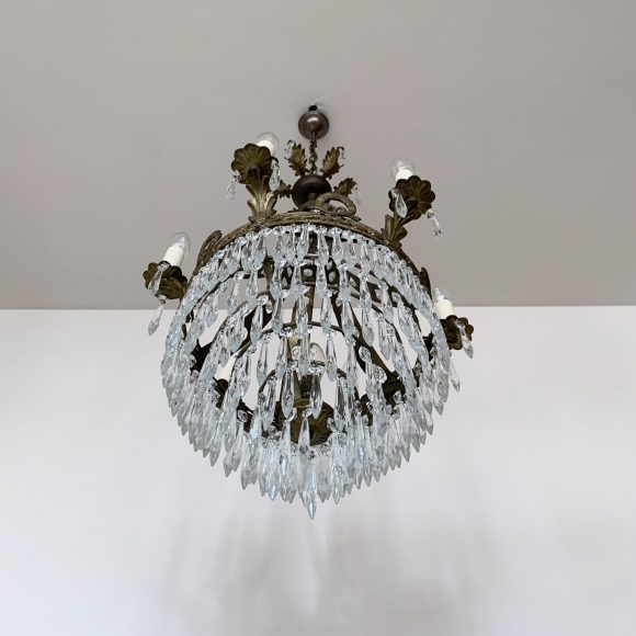 French 1920s Eiffel Tower Waterfall Chandelier