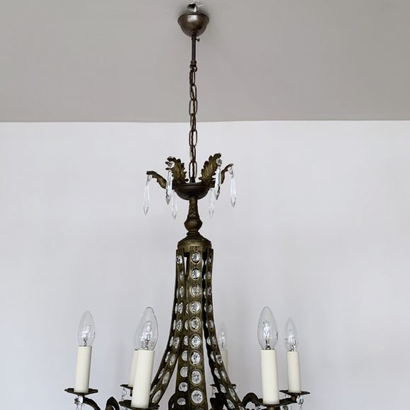 French 1920s Eiffel Tower Waterfall Chandelier