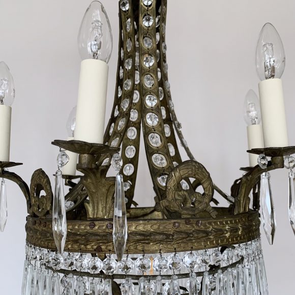 French 1920s Eiffel Tower Waterfall Chandelier