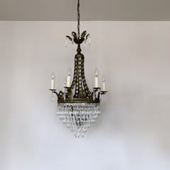 French 1920s Eiffel Tower Waterfall Chandelier