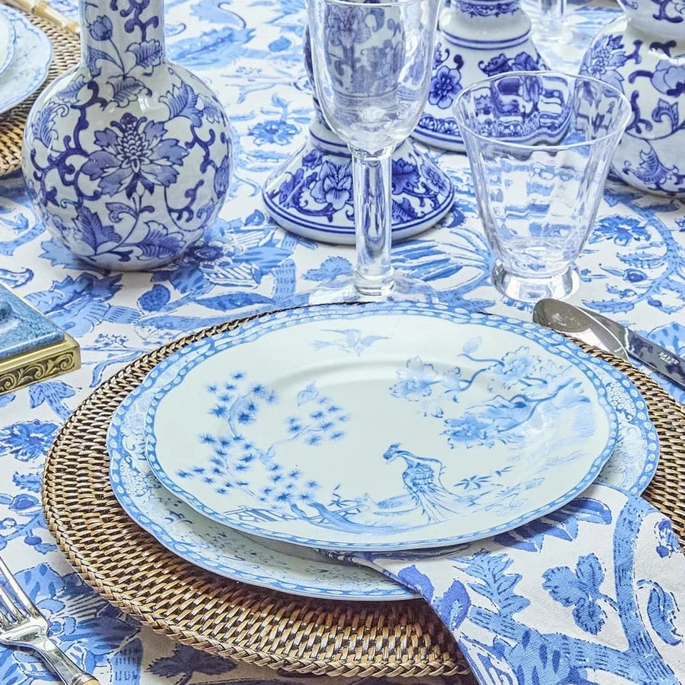 Set of 4 Blue & White Floral Table Napkins | Cass By JJ