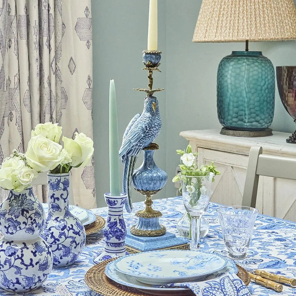 Set of 4 Blue & White Floral Table Napkins | Cass By JJ